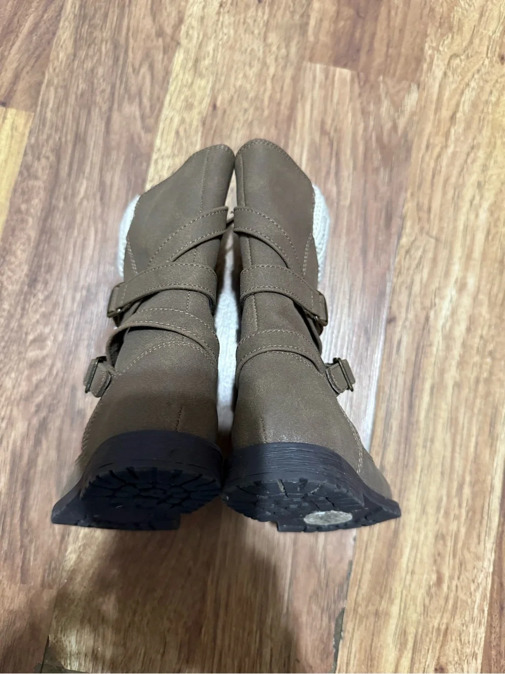 Rachel Shoes Brown Girls Knit-Cuff Boots